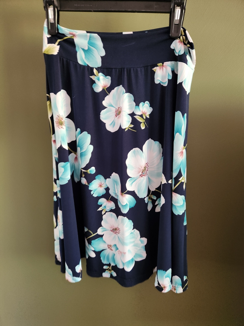 Mandela Design Skirt - Sample Sale - Size Large - Blue with Flowers